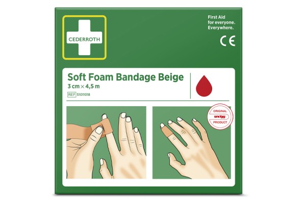 bandaż piankowy beżowy cederroth soft foam bandage 3 cm x 4,5 m cederroth plastry 7